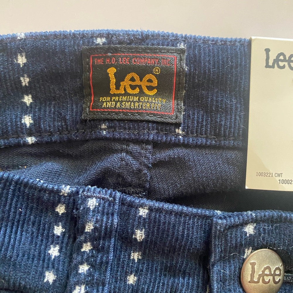 Lee Navy High Rise Flare Corduroy Start Striped Pants Western Stagecoach - Picture 5 of 6